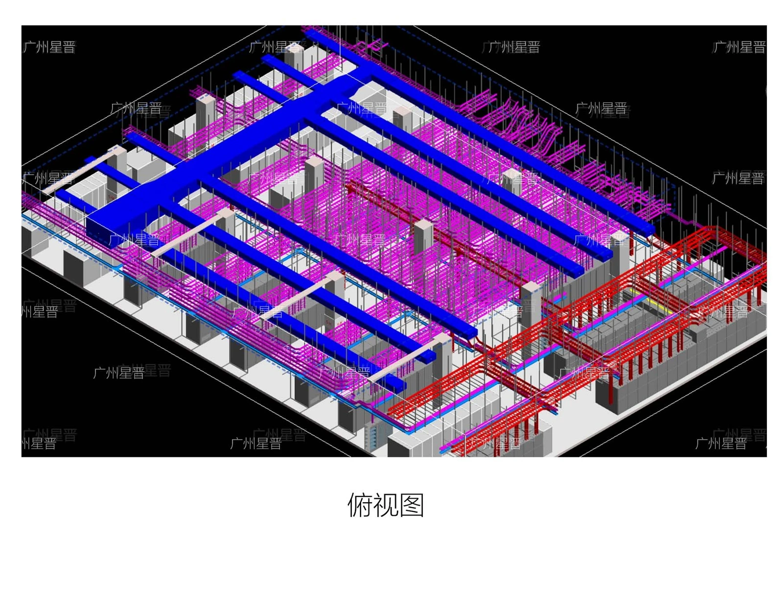 配变电所机房 BIM 俯视图