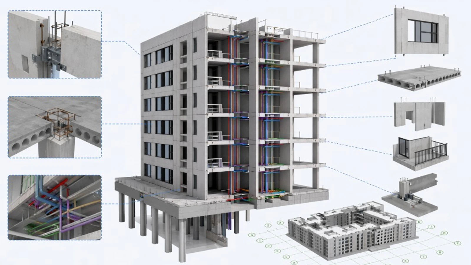 装配式 BIM 应用 - 预制构件与管线综合模型